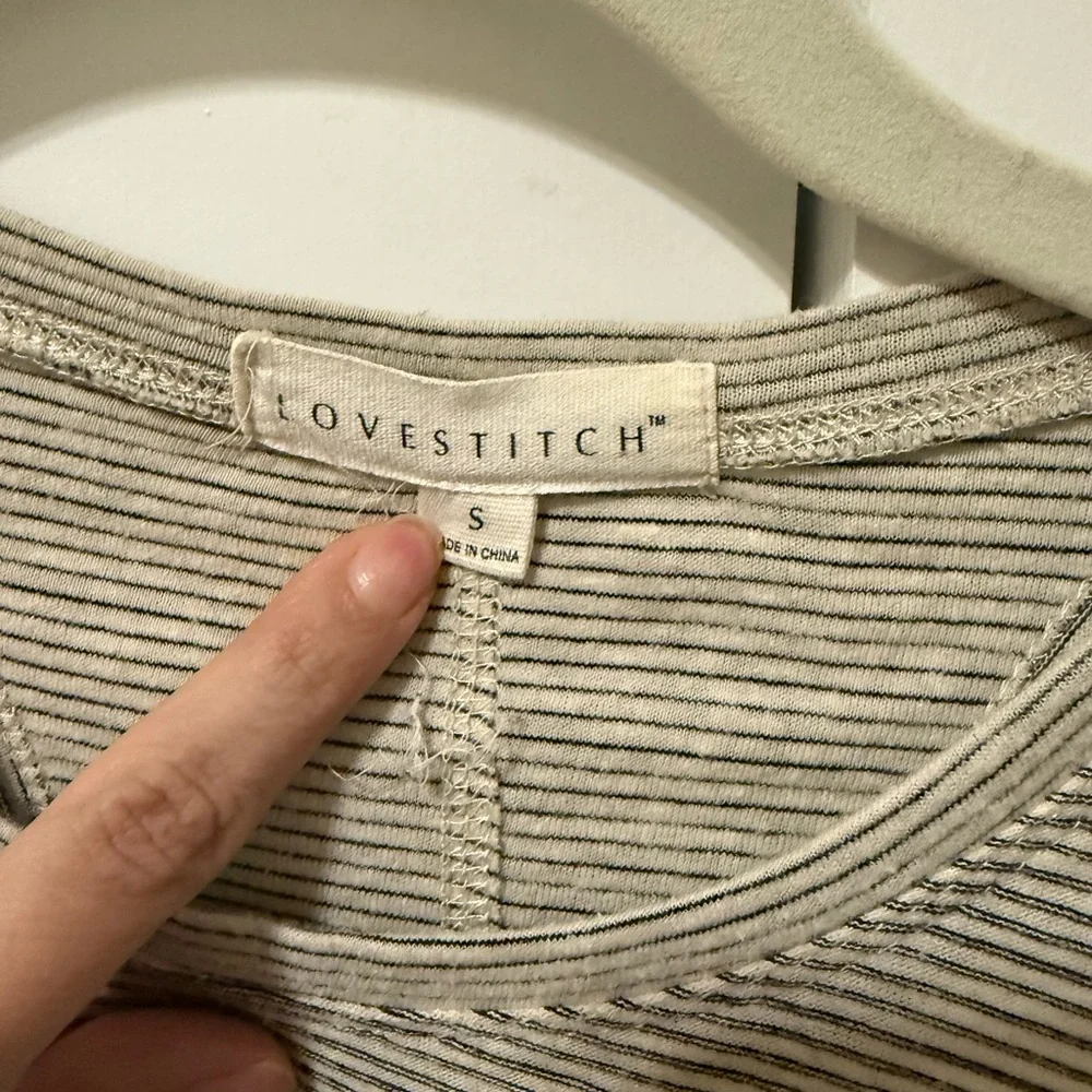 Vici Striped Tank in Beige and Black - Picture 3 of 4